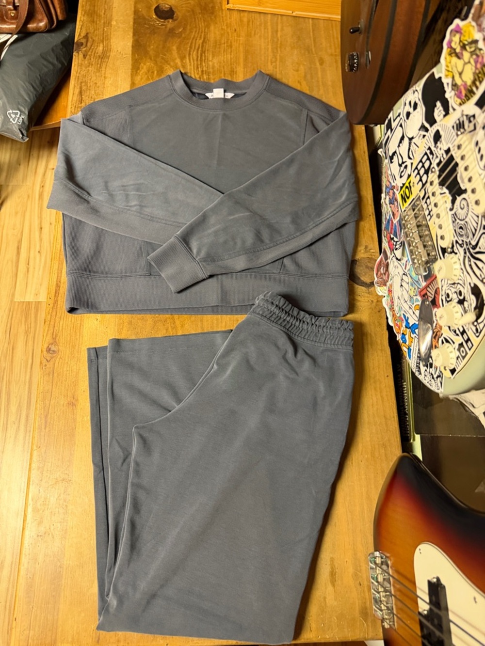 Athleta  Slate Blue Sweatshirt & Pants Set